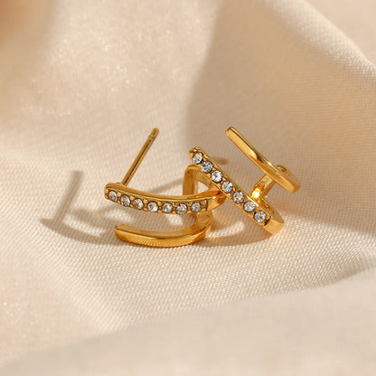 Brincos Huggie com Cristais