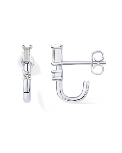 Brincos Argola Meio Huggie Elegante