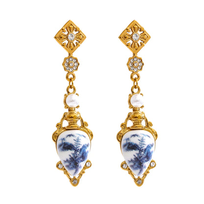 Brinco Pêndulo Dourado Vintage Feminino
